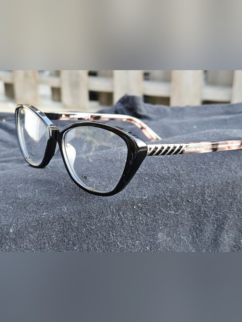Liz Claiborne Acetate Eyeglass Frames L458 807 Black Tortoise Silver Detail